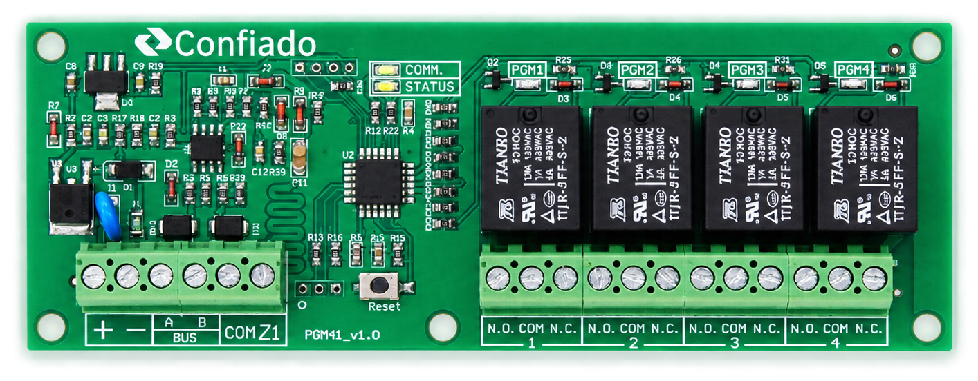 برد واقعی ماژول توسعه خروجی PGM41 Plus کانفیادو با چهار رله